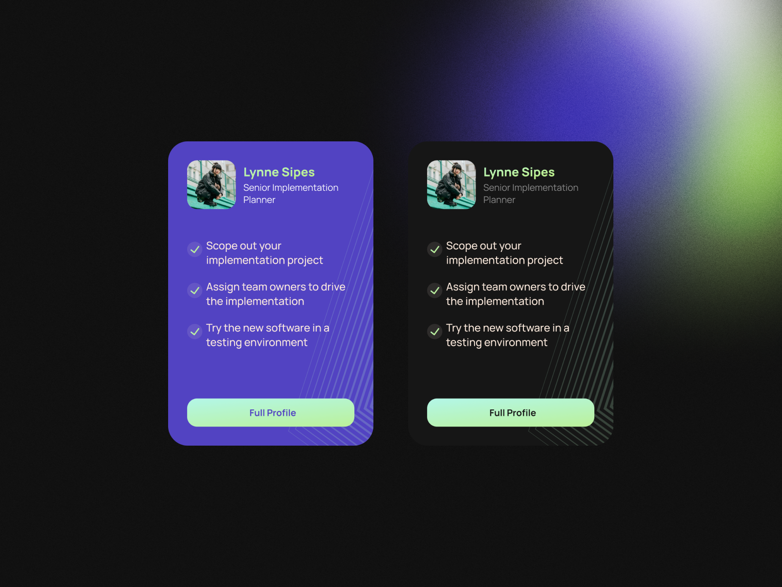Profile Card admin app branding card color dark design iphone light mobile page profile project ui ux views web website