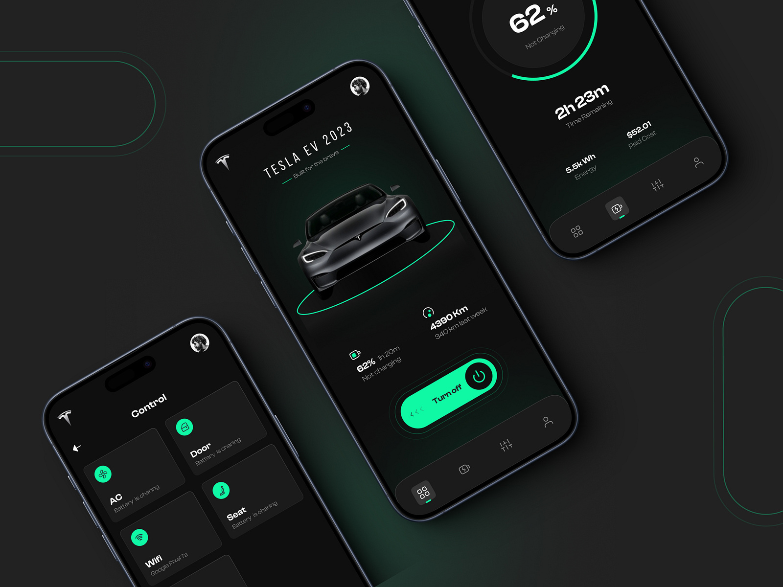 Car control app | Mobile design | Dark mode UI by Feelpixel on Dribbble