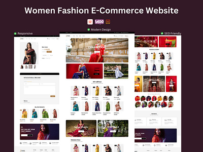 Women Fashion E-Commerce Website using WordPress branding design ec ecommerce elementor elementor pro minimal mordern web design responsive saree store ui wocommerce landing page women fashion store woocommerce wordpress wordpress design wordpress designer wordpress developer wordpress landing page wordpress website