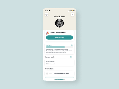 User profile (Daily UI 006) app appdesign appdesigner branding daily ui dailyui design loyalty program ui uidesigner uxdesigner wellness
