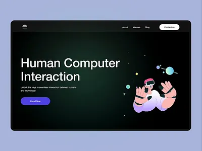 HCI - Hero Section UI ai computer design edtech hero section landing page product design tech technology ui user research ux web design