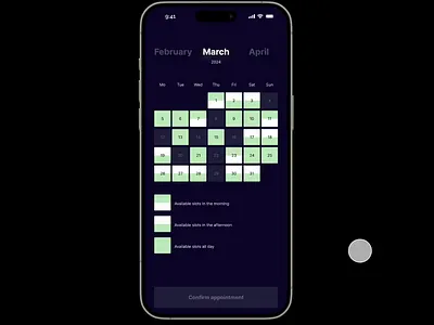 Appointment calendar dailyui dailyui038