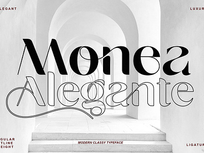 Monea Alegante Font branding design daily typeface display font display typeface elegant font inksun logotype luxury mock design modern font modern vintage monea alegante font sans serif font sans serif typeface sansakerta senzana handpik serif web design web design mock up wedding font