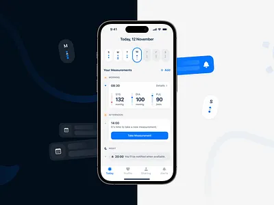 Measurement Calendar app calendar health ui uidesign