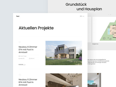 Fesil — Project Pages 3d render architecture construction design german home house inner page landing page luxury home mockup plan project real estate swiss swiss german switzerland web design website