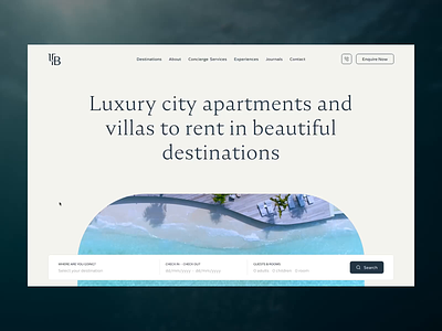 TLTB — Website for Luxury Rentals apartment rental destination home page homes interaction luxury luxury rentals real estate scroll travel vacation villa rental website web page website