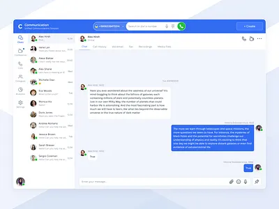 Omni-channel VoIP web messenger calls chat communicztion messenger ui ux web design