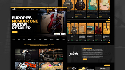 Peach Guitars Refresh e commerce ecommerce music storefront typography ui ui design web design