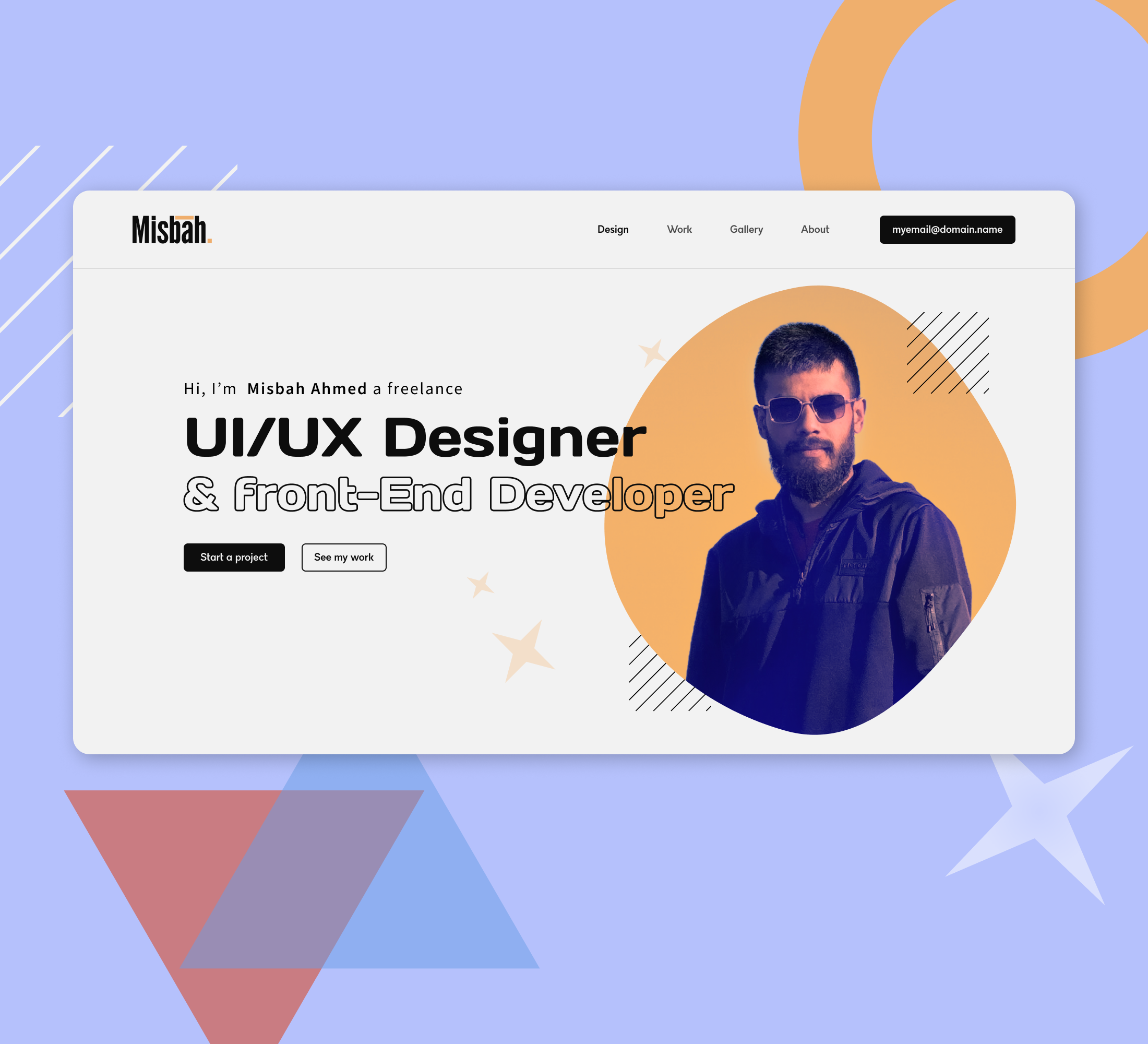 Hero Design for Portfolio website. designer website figma graphic design modern hero section personal branding portfolio hero design portfolio website ui website hero