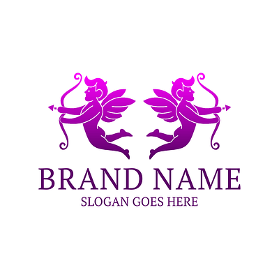 Dating Services Logo Design angel creative logo logo design love purple vector