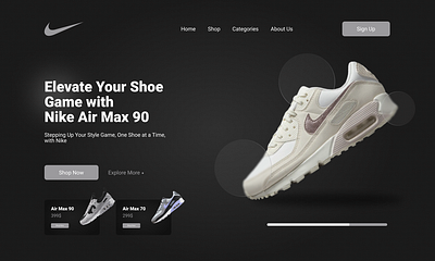 Shoe website HERO AREA Design. branding ecommerce figma landing page landing page design prototype ui ui design uiux user interface ux design web design website website design