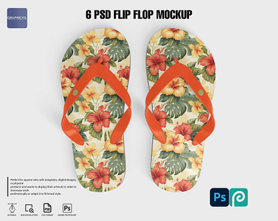 Flip flops Mockup, 6 PSD, Sandal mockup