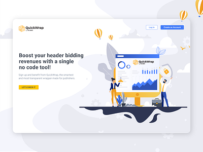 QuickWrap welcome page app application b2b b2bapp dashboard illustration productdesign quickwrap ui uidesign ux uxdesign vector webapp webapplivation welcomepage yieldbird