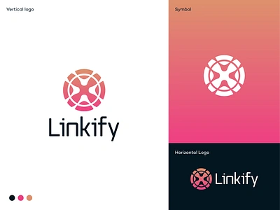 Linkify logo app application branding design flat logo hiring information technology job finder logo logodesign logodesigner mark minimal logo modern logo saas search startup symbol tech