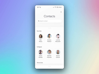 Harmony concept - Contacts android concept contacts mobile operating system product design profile ui ux