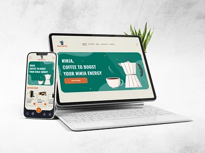 Ninja Coffee branding coffee design logo ui