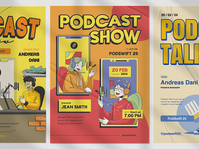 Poster Podcast Design Exploration graphic design ilustration podcast podcast ilustration poster poster design poster podcast poster podcast concept