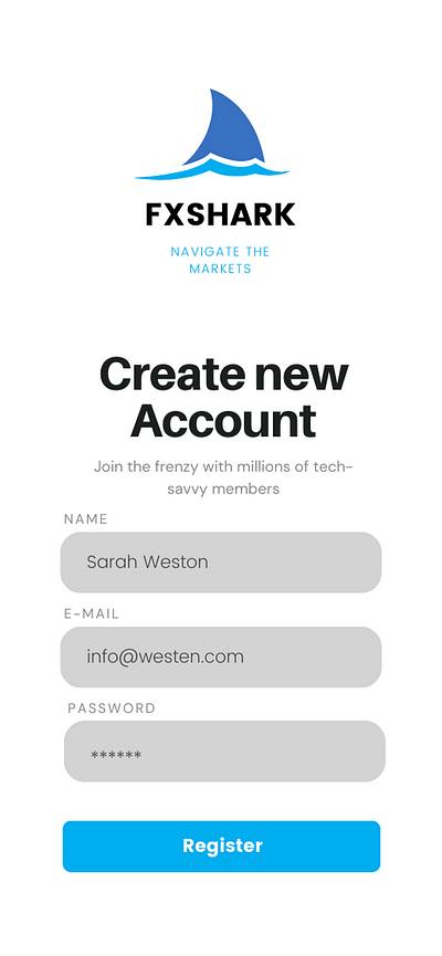FXSHARK Trading App Prototype app business concept design prototype trading ui ux webdesign
