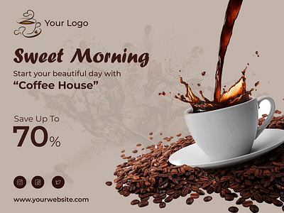 Coffee Post advertisement post banner best color palette branding coffee house color combination creative design graphic design logo motion graphics post design poster ui