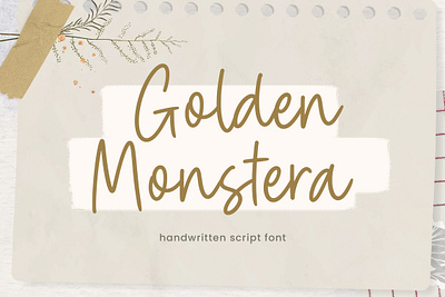 Golden Monstera - Handwritten Script Font design font fonts graphic design handwritten font illustration script script font wedding font