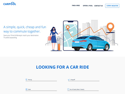 Carpool - Landing page landing page ui design ui template user experience