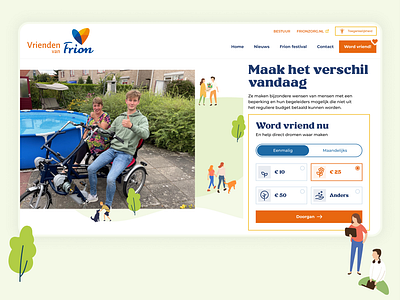 Vrienden van Frion - Donatie website graphic design ui