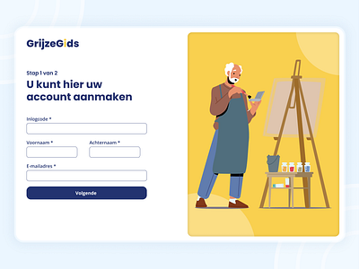 GrijzeGids - Online app om ouderen in contact te brengen illustrations ui ux