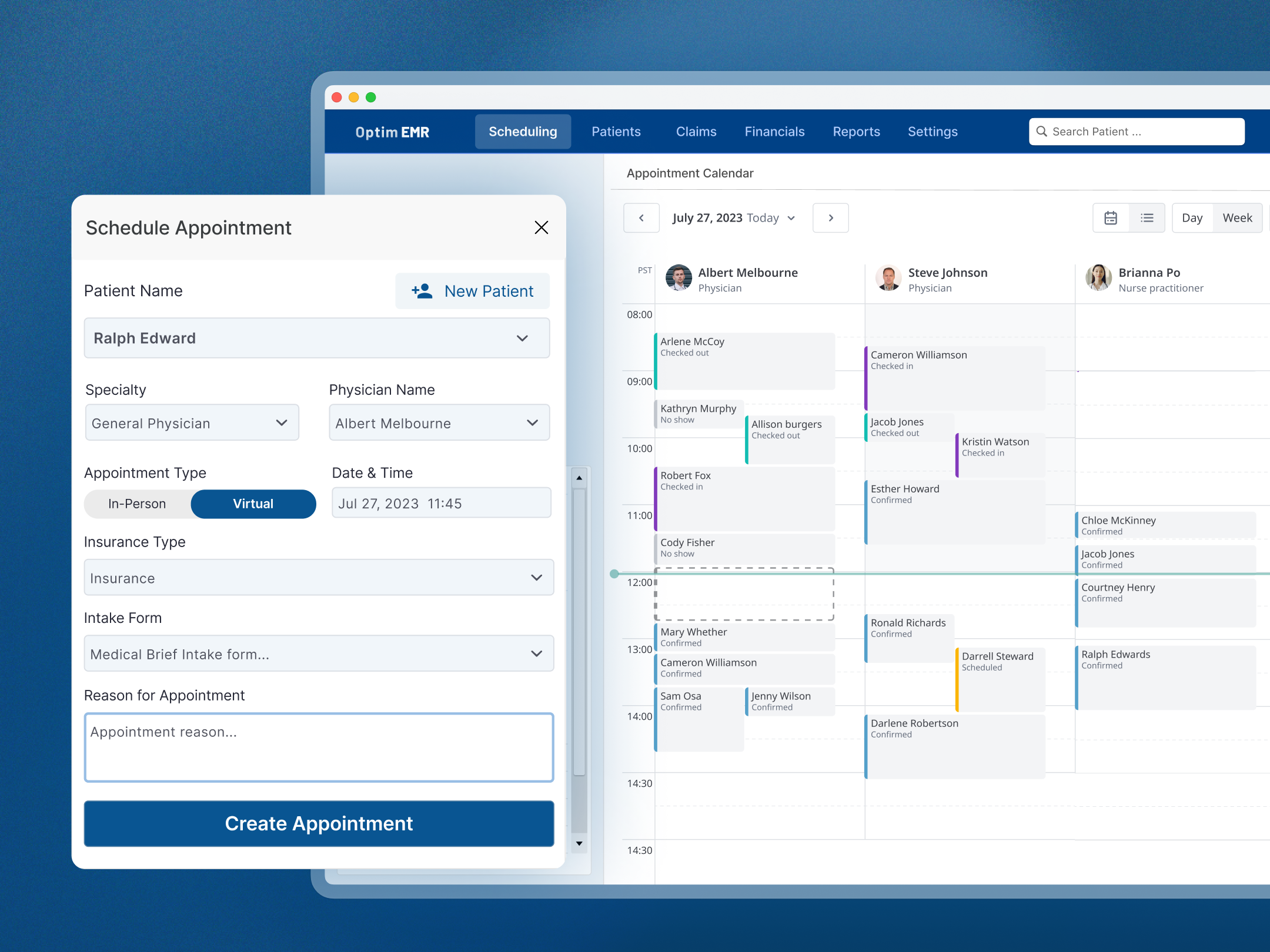 EMR Appointment Scheduling Dashboard design app design branding dashboard des design graphic design healthcare logo ui ui design ux web