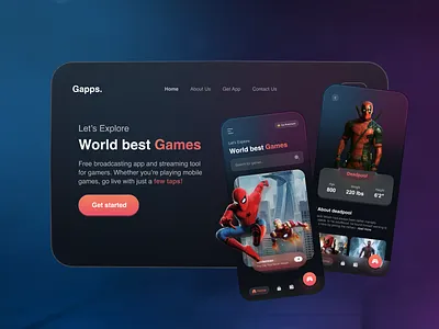 Gapps - Gaming Store & Streaming App UI UX Design app branding design game icon illustration inspiration logo minimal ui ux vector web website