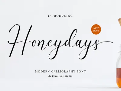 Honeydays - Modern Calligraphy branding font calligraphy font font design fonts free font hello dribbble modern font modern script trendy font type typography wedding font wedding invitation