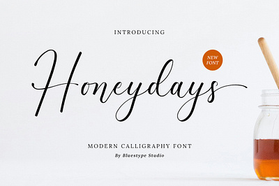 Honeydays - Modern Calligraphy branding font calligraphy font font design fonts free font hello dribbble modern font modern script trendy font type typography wedding font wedding invitation
