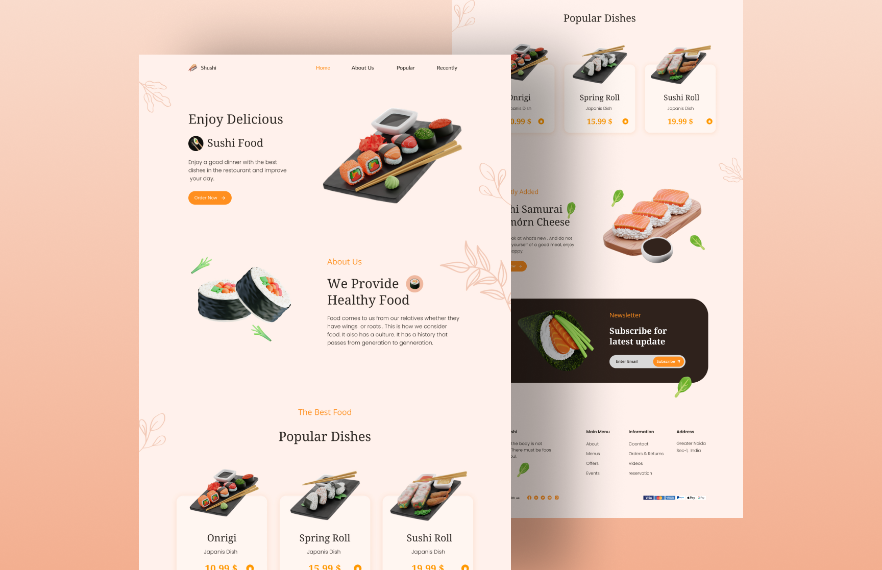 Sushi Restaurant Web Design By Oleksandr Holovach On Dribbble