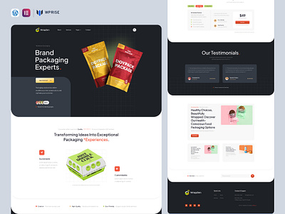 WrapZen – Custom Packaging & Branding Agency Elementor Template branding design elementor template graphic design ui web design