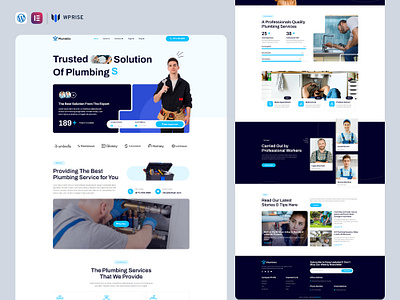 PlumbGo – Premium Plumbing Services Elementor Template branding design elementor template plumber plumber web template plumber website plumber website template plumbing plumbing service website plumbing services plumbing website ui web design website design for plumbers
