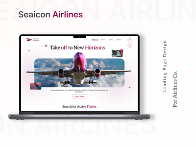 Airlines Company Home Page airlines home page landing page plane travel trip ui ui kit website