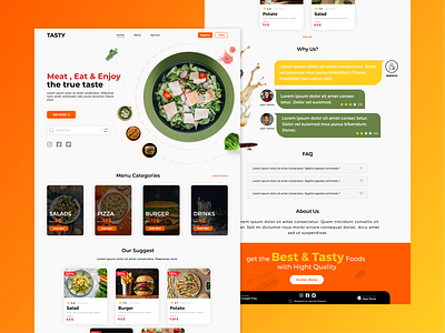 Fast food website design ui