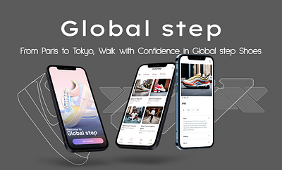 Global step-Discover Your Perfect Fit! 3d branding design figma graphic design illustration mockup ui uiux ux