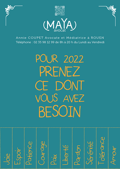 Carte de voeux MAYA Avocat graphic design