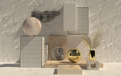 Desert Marble Gold 3d 3d scene blender cinema 4d concrete desert dimension gold graphic design marble pastel render sand spline texture
