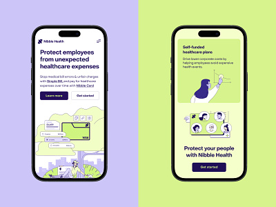 Nibble Health Mobile Website branding design finance fintech graphic design health healthcare illustration interface interface illustration mobile mobile website ui user experience user interface ux web web design website website design
