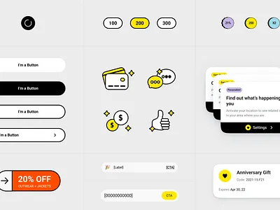Loyalty app components cute design app ios loyalty ui visual style
