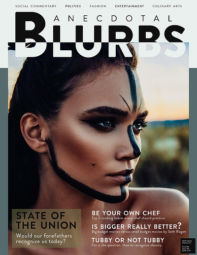 Blurbs - Conceptual Magazine Cover Layout composite concepts cover layout design layout graphic design magazine magazine cover online