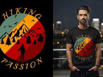 Hiking t-shirt design branding graphic design