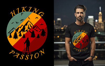 Hiking t-shirt design branding graphic design