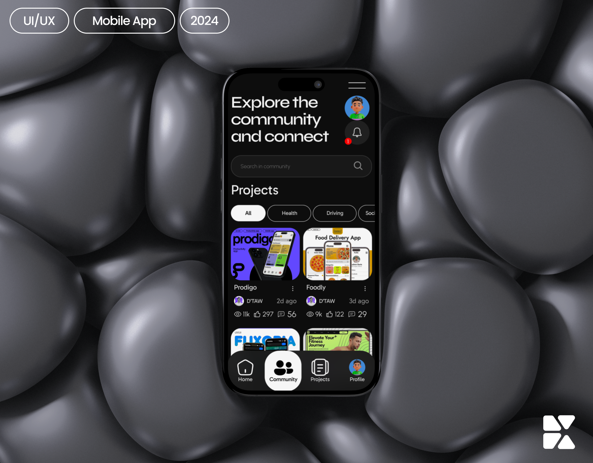 Experium - App for UI/UX Design app app design branding design figma figma design graphic design modern ui ui design uiux user experience user interface ux ux design uxui