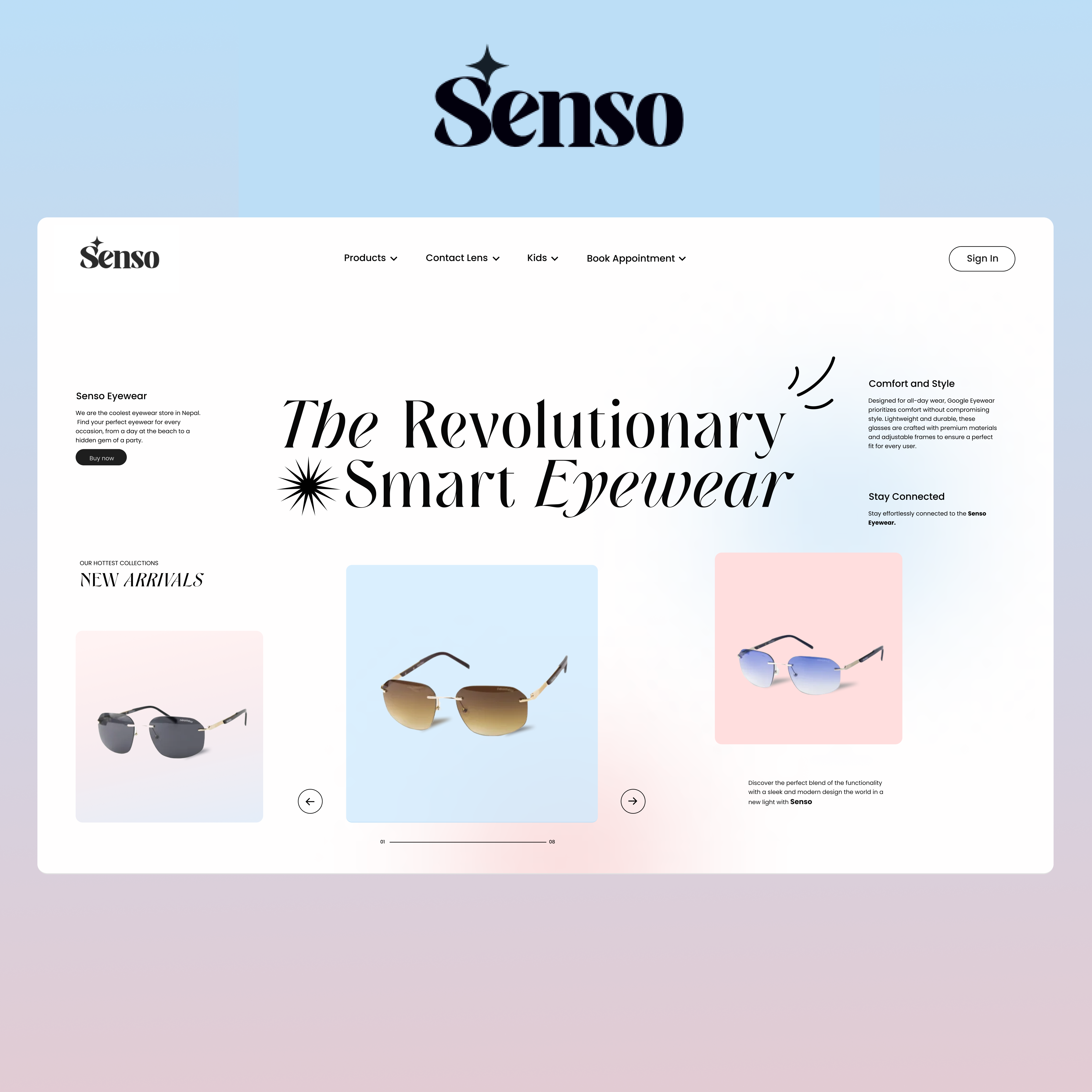 E-commerce Eyewear Responsive web design appliication design e commerce figma figma design landing page responsive web design ui user interface website design