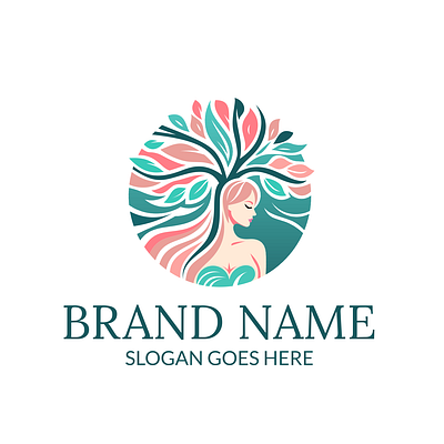 Nature Logo, Tree of Life Logo, Woman Logo, Life Coach Logo beauty logo vector