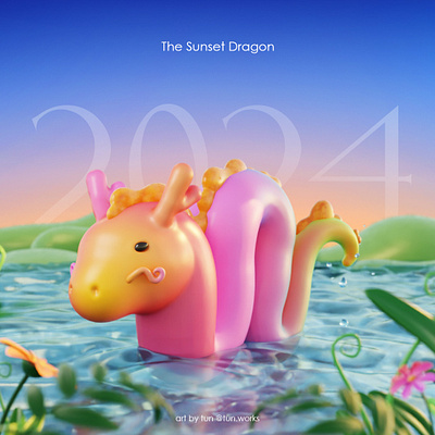 The Sunset Dragon 3d des design graphic design