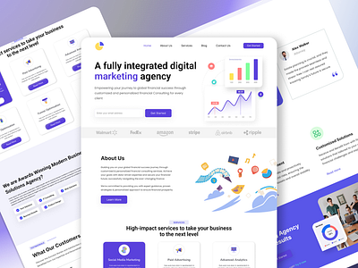 Digital Marketing Agency Website Landing Page Design UI 3d adobe photoshop animation branding figma design graphic design landing page ui logo motion graphics ui ui design uiux user experience ux design website design