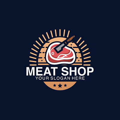 Meat Shop Logo Design, Butcher Logo butcher food